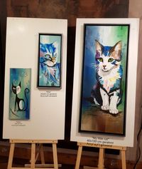 Acrylpainting, Katze in Acryl, Abstrakt Art, Abstrakte Kunst Katzen