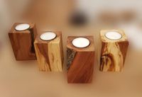 Teelichthalter Holz, Teelichthalter eckig, handgemachte Holz Teelichthalter, Geschenkidee, Dekoration aus Holz