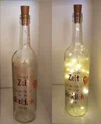 Leuchtflasche, Leuchtflaschen mit Spruch, Leuchtflaschen, beleuchtete Flaschen mit Spruch